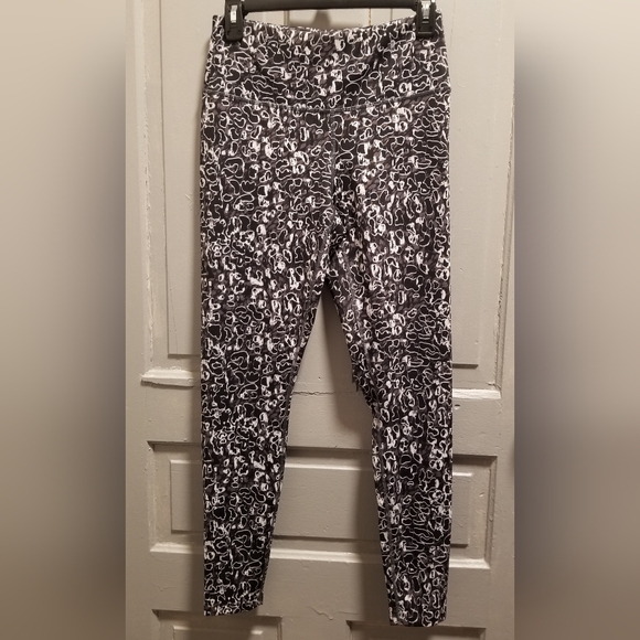 NEW BALANCE LEGGINGS EXERCISE YOGA WALKING RUNNING ABSTRACT GEOMETRIC CHEETAH M - Picture 1 of 6